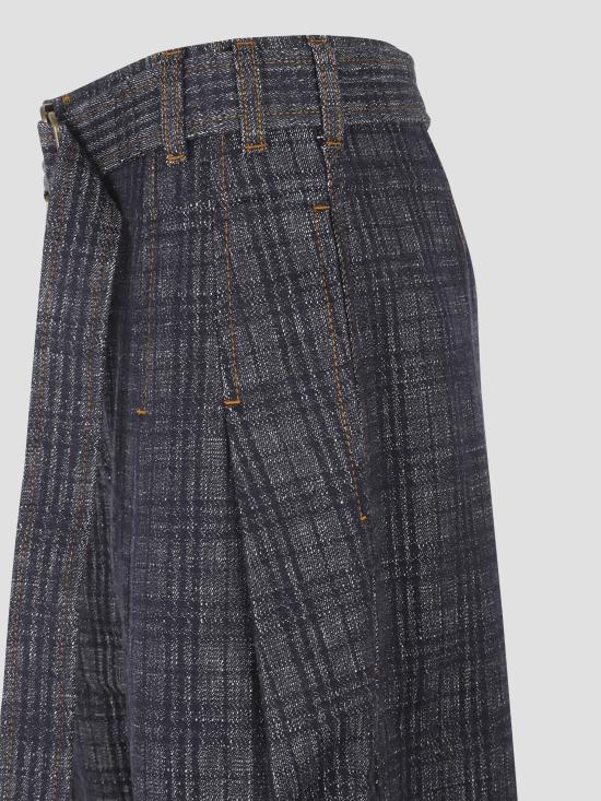 25FW 버버리 하이 라이즈 와이드 체크 데님 진 8110727 A5924 - BURBERRY