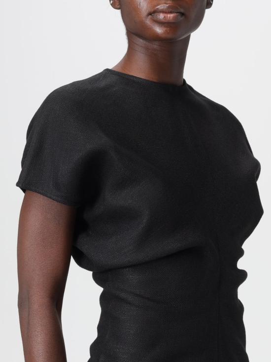 25FW 토템 반팔 티셔츠 253WRT0331FB0461 001 Black - TOTEME