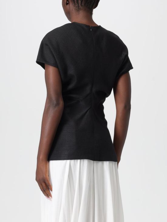 25FW 토템 반팔 티셔츠 253WRT0331FB0461 001 Black - TOTEME