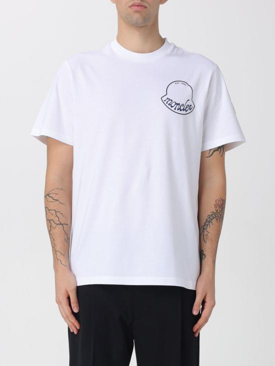 25FW 몽클레어 반팔 티셔츠 K20918C0001389AJS 00A White