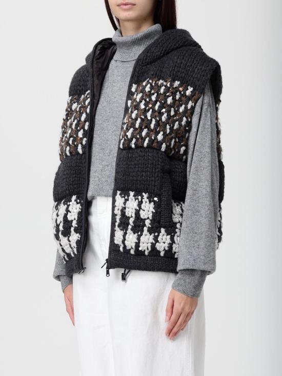 25FW 브루넬로 쿠치넬리 베스트 M52638516 C2803 Black - BRUNELLO CUCINELLI