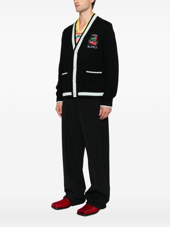 25FW 카사블랑카 스웨터 MPF25KW1001 01 BLACK - CASABLANCA