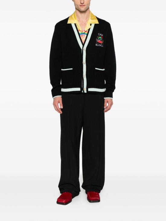 25FW 카사블랑카 스웨터 MPF25KW1001 01 BLACK - CASABLANCA