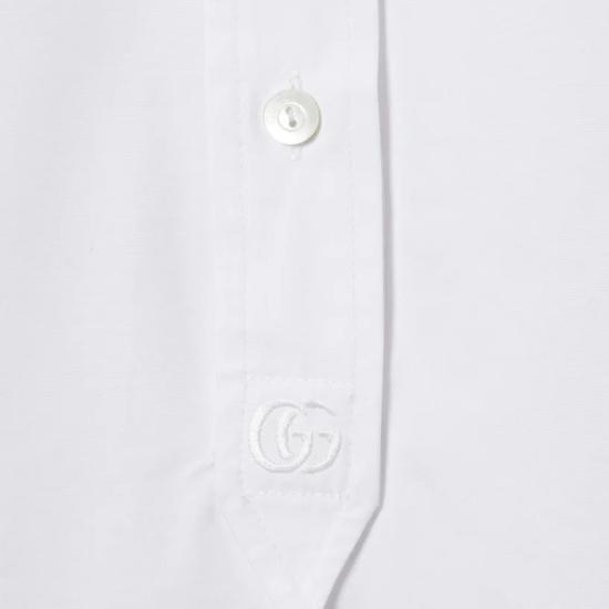 25FW 구찌 로고 자수 셔츠 836454Z7ADR 9000 WHITE - GUCCI