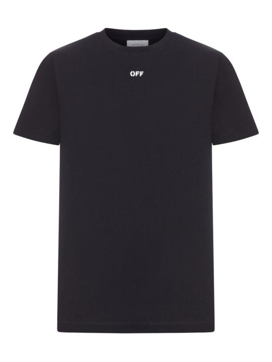 25FW 오프화이트 폴로 티셔츠 OMAA027F25JER008 1001 NERO E BIANCO