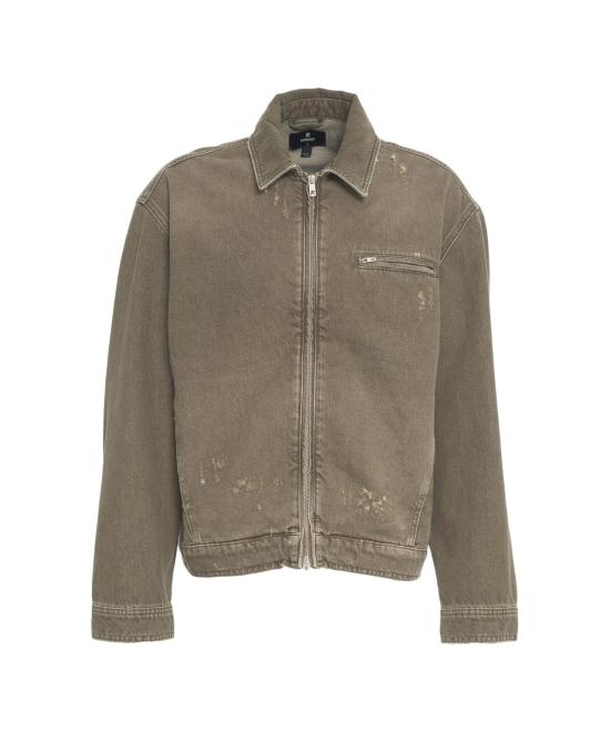 25FW 리프레젠트 데님 자켓 100336 COLLARED WASHED OLIVE VERDE