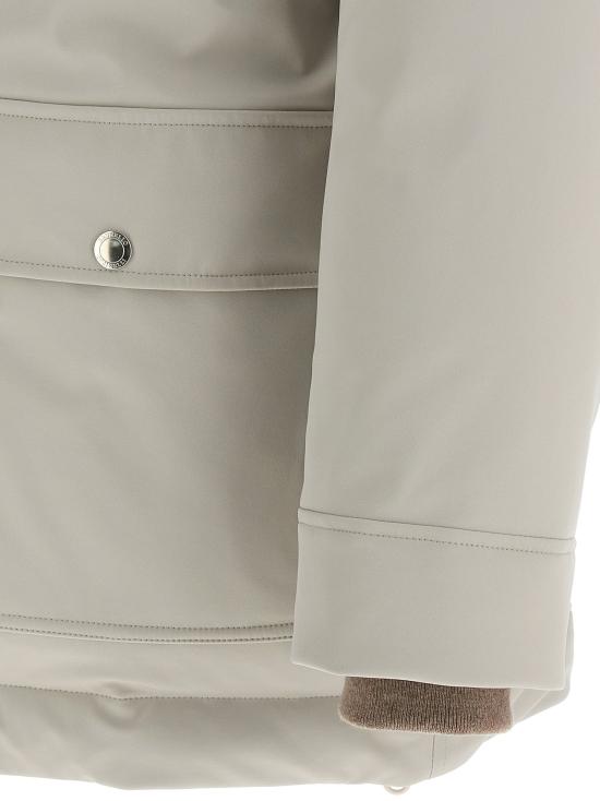 25FW 브루넬로 쿠치넬리 스트레치 본딩 나일론 다운 패디드 파카 MV4061627CRM33 - BRUNELLO CUCINELLI