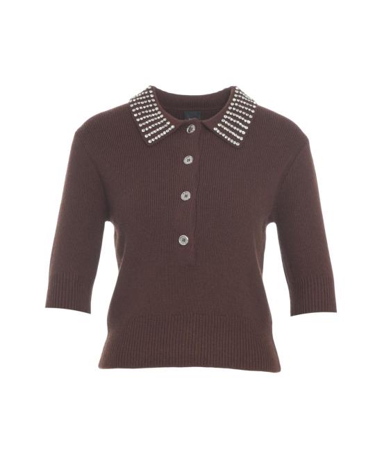 25FW 핑코 폴로 티셔츠 105745 A2S4 L99 MARRONE