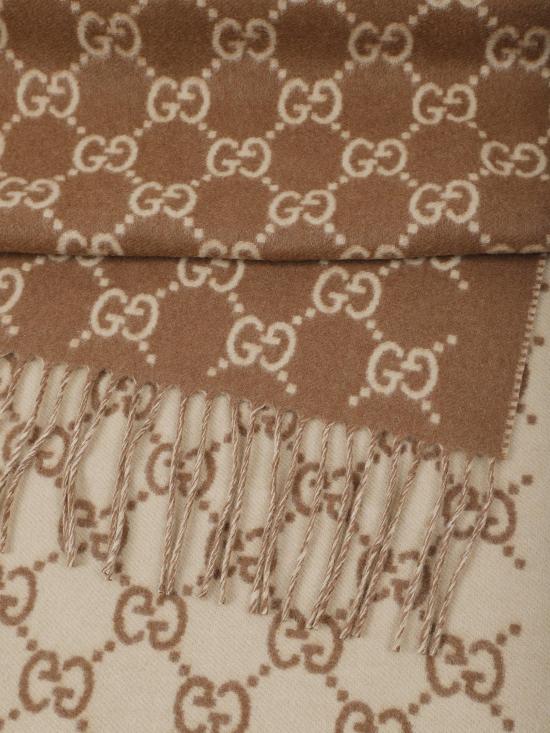 25FW 구찌 GG 캐시미어 스카프 8123173GAC0 2379 BROWN - GUCCI