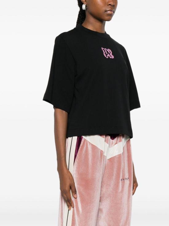 25FW 팜앤젤스 반팔 티셔츠 PWAA079F25JER003 1030 NERO E ROSA - PALM ANGELS