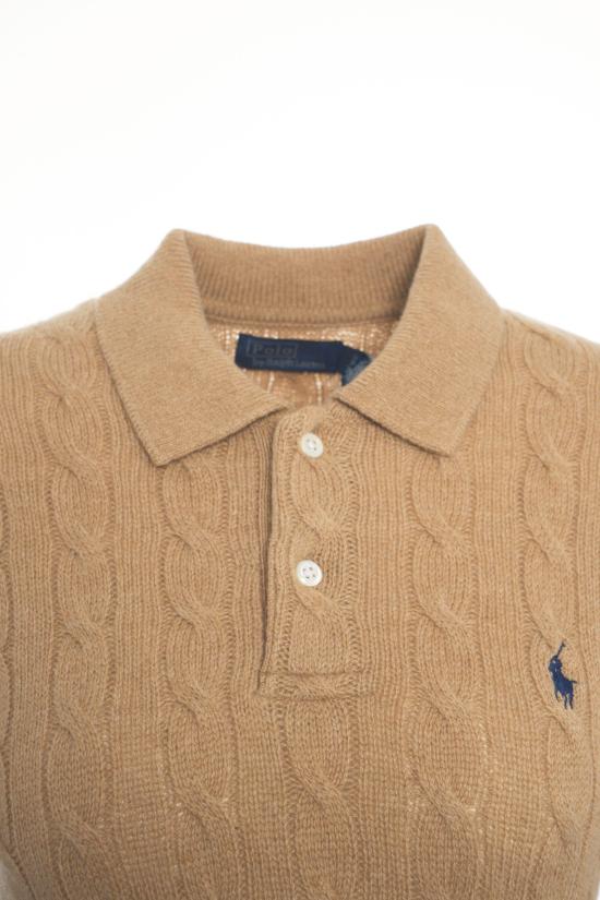 25FW 폴로 랄프로렌 케이블 폴로 니트 211 972132 002 CAMEL BEIGE - POLO RALPH LAUREN