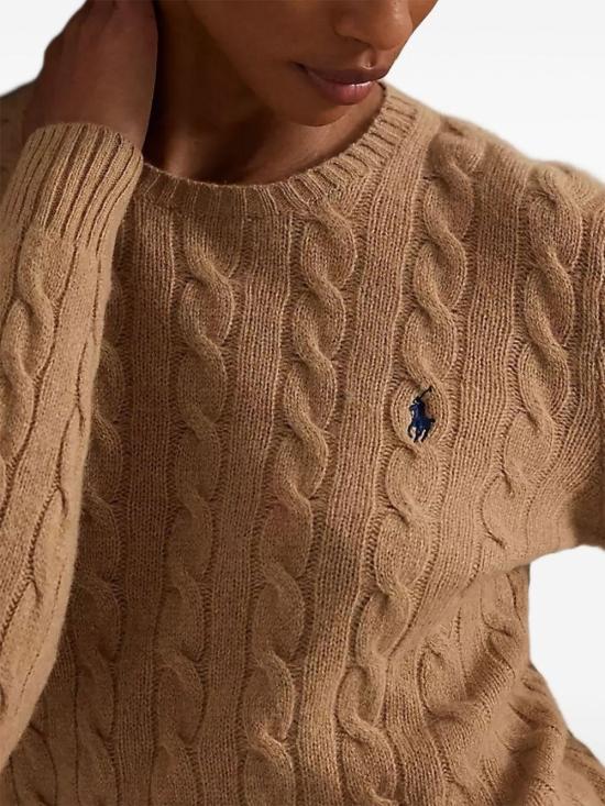25FW 폴로 랄프로렌 폴로 자수 케이블 니트 스웨터 211971865 002 CAMEL - POLO RALPH LAUREN