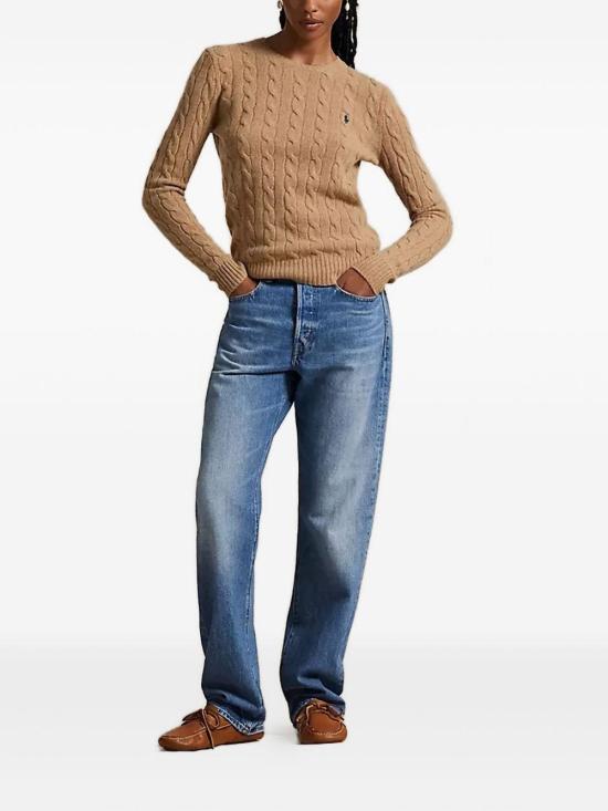 25FW 폴로 랄프로렌 폴로 자수 케이블 니트 스웨터 211971865 002 CAMEL - POLO RALPH LAUREN