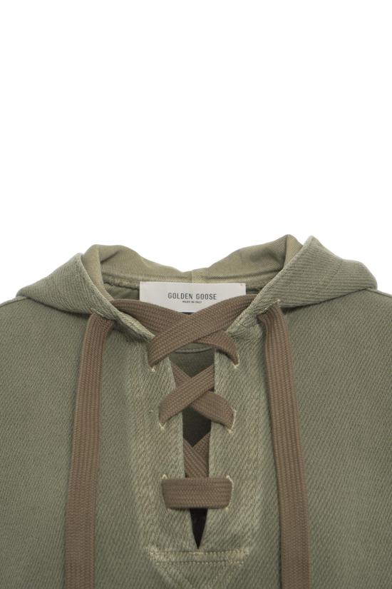 25FW 골든구스 후드 티셔츠 GWP02341 P002079 35548 VERDE - GOLDEN GOOSE
