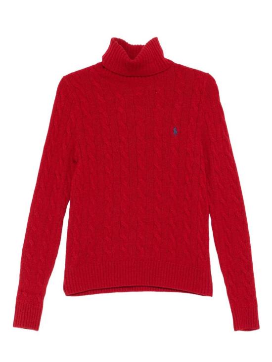25FW 폴로 랄프로렌 울 캐시미어 케이블 니트 터틀넥 211888686 023 RED