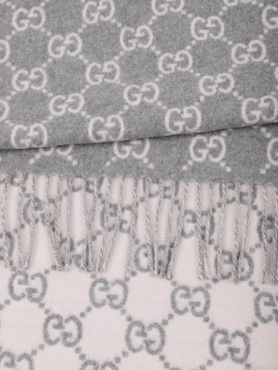 25FW 구찌 GG 캐시미어 스카프 8123173GAC0 1672 WHITE - GUCCI