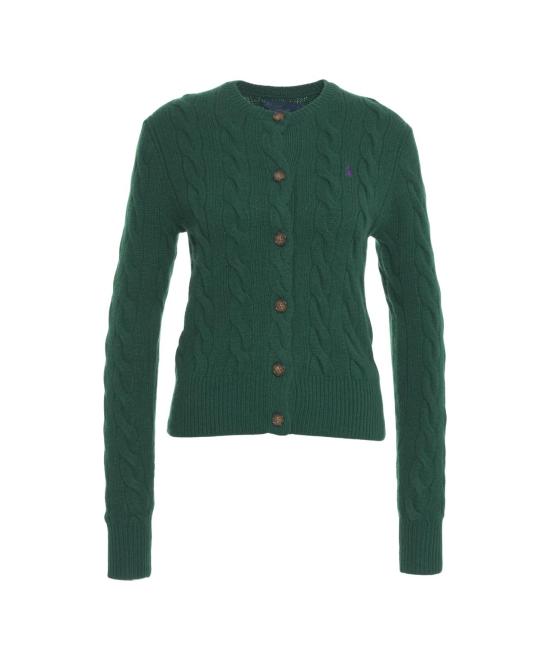 25FW 폴로 랄프로렌 로고 자수 크루넥 가디건 211 972104 008 GREEN VERDE