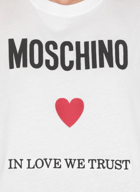  모스키노 반팔 티셔츠 0703 05412001 WHITE - MOSCHINO