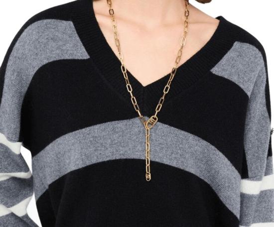 25FW 리우조 가디건 MF5128 MS009 C3819 BIANCO NERO GRIGIO - LIU JO