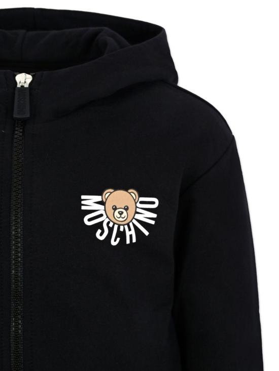 25FW [키즈] 모스키노 니트/스웻셔츠 HUF09E LCA40 60100 BLACK - MOSCHINO