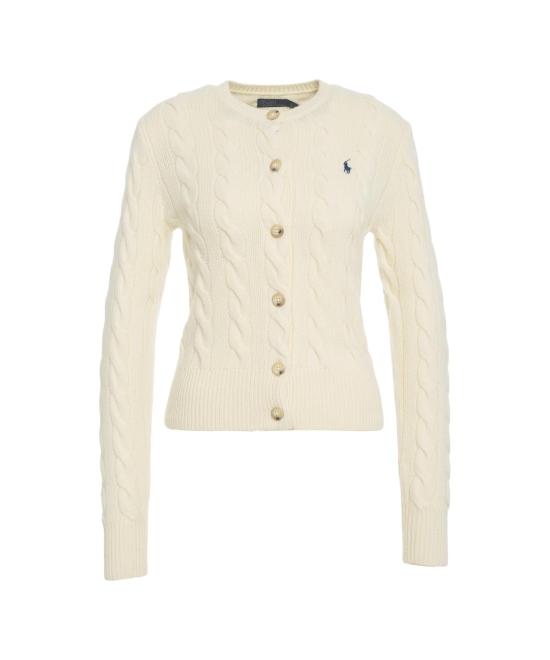 25FW 폴로 랄프로렌 로고 자수 크루넥 가디건 211 972104 002 CREAM BIANCO