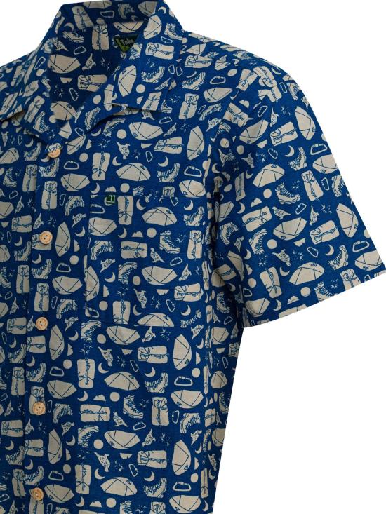 25FW 몽벨 반팔 셔츠 2104730 TAKE LOHA M S YAMADOUGU 1 BLUE - MONTBELL