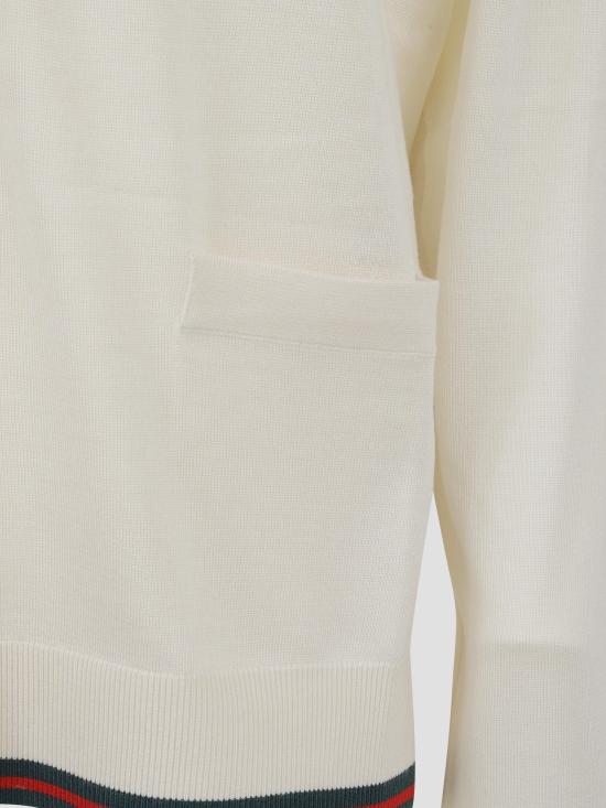 25FW 구찌 엑스트라 파인 캐시미어 실크 가디건 818588XKENL 9066 WHITE - GUCCI