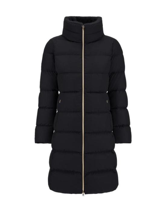 25FW 에르노 새틴 & 레이디 얼터너티브 퍼 롱 재킷 PI002124D 12170Z9300 BLACK