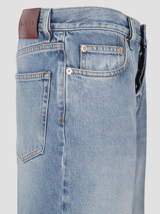 25FW 구찌 스트레이트 핏 데님 팬츠 812233XDC7S 4009 BLUE - GUCCI