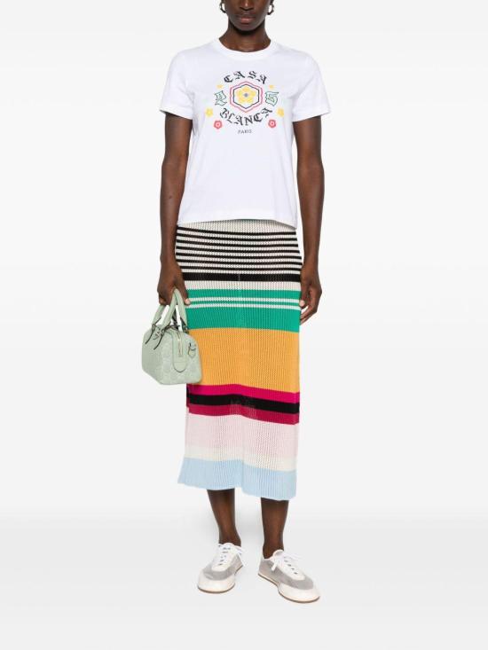 25FW 카사블랑카 반팔 티셔츠 WAW25JTS020 02 WHITE - CASABLANCA