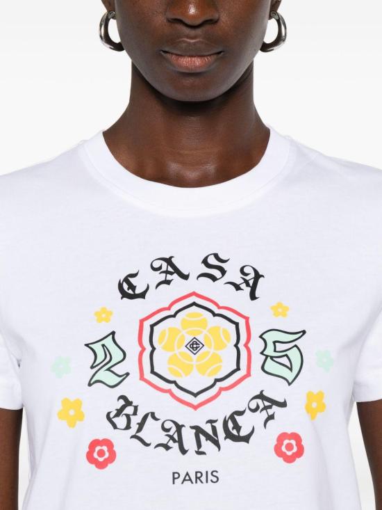 25FW 카사블랑카 반팔 티셔츠 WAW25JTS020 02 WHITE - CASABLANCA