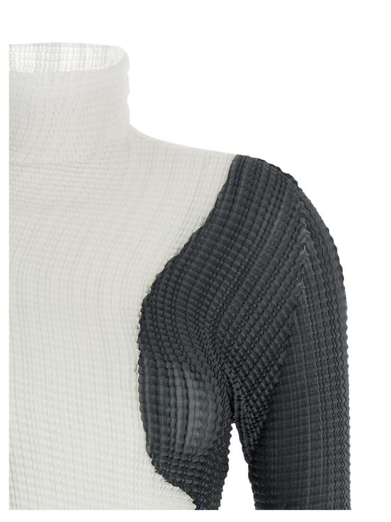 25FW 이세이 미야케 긴팔 티셔츠 IM58FJ18718 WHITE BLACK DOM - ISSEY MIYAKE