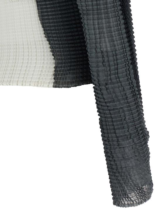 25FW 이세이 미야케 긴팔 티셔츠 IM58FJ18718 WHITE BLACK DOM - ISSEY MIYAKE