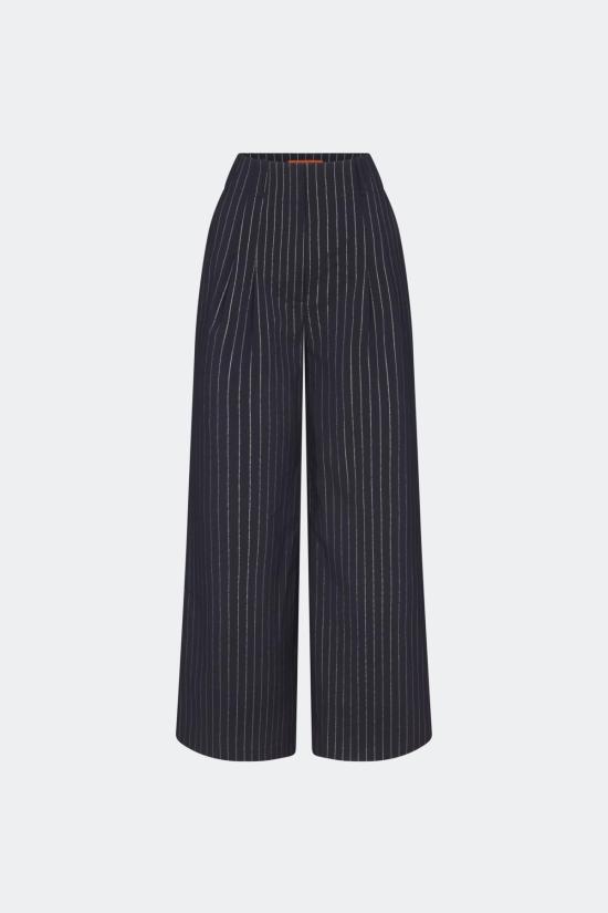  사이먼밀러 스트레이트 팬츠 사이먼 밀러 블루 핀스트라이프 팬츠 네이비 - SIMONMILLER