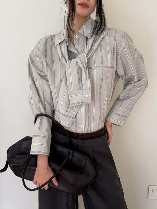  더 엔케이씨 스토어 블라우스 Nkc 스토어 홀리 엑스트라 슬리브 버튼업 셔츠