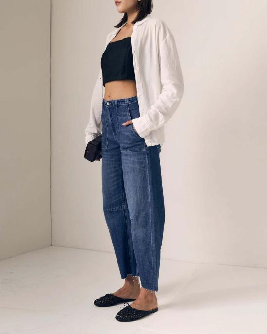  르장 데님 팬츠 르 장 유틸리티 소프트 배럴 데님 런던 콜링 - LE JEAN