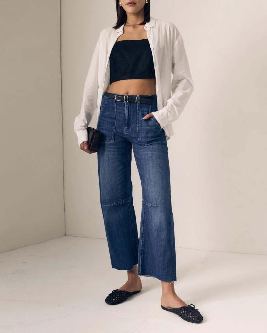  르장 데님 팬츠 르 장 유틸리티 소프트 배럴 데님 런던 콜링