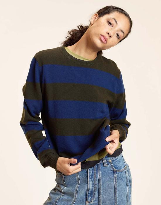  신시아 로리 스웨터 신시아 로울리 럭키 스트라이프 캐시미어  그린비 - CYNTHIA ROWLEY