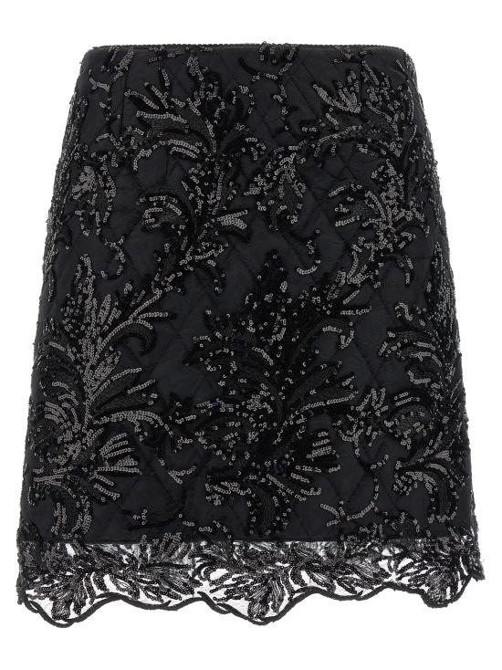 25FW 르 트윈스 롱 스커트 MONILACEBLACKINBLACK Black