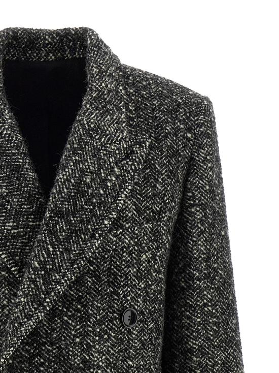 25FW 이자벨마랑 헤링본 더블 브레스티드 코트 MA0468FAC4D01IBKEC Black - ISABEL MARANT