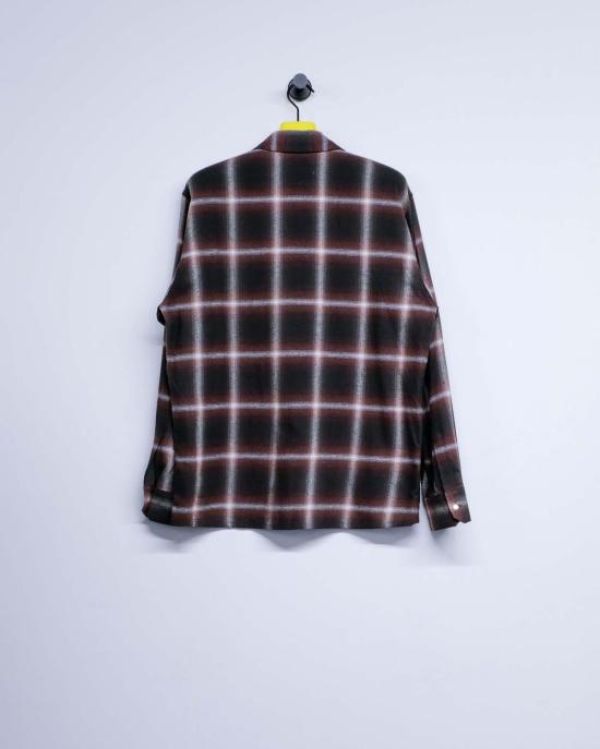  세컨드 레이어 긴팔 셔츠 세컨드/레이어 레드 체크 코튼 로건 옴브레 Ls - SECOND/LAYER