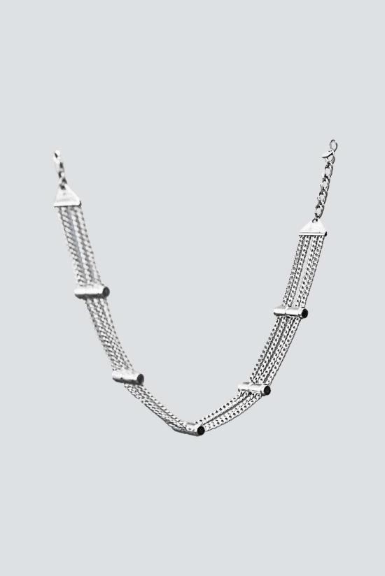  오픈 아카이브 목걸이/팬던트 실버 네 핀 초커 목걸이 - OPEN ARCHIVE