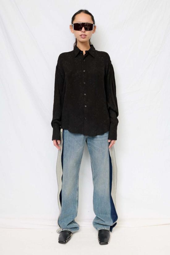  Adyela 셔츠 아디엘라 블랙 플로럴 아크 셔츠 - OTHER BRANDS