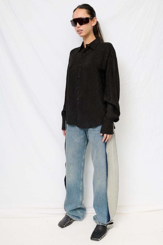  Adyela 셔츠 아디엘라 블랙 플로럴 아크 셔츠 - OTHER BRANDS