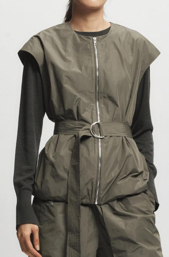  세인트 아트 베스트 엘리야 오버사이즈 태피터 벨트  더스티 올리브