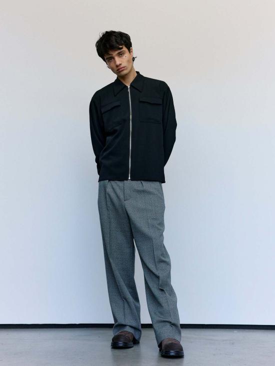  세컨드 레이어 집업 니트 세컨드/레이어 크로스비 스트리트 지퍼 셔츠 - SECOND/LAYER