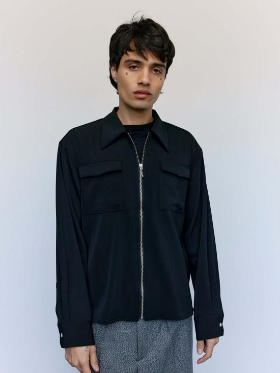  세컨드 레이어 집업 니트 세컨드/레이어 크로스비 스트리트 지퍼 셔츠 - SECOND/LAYER