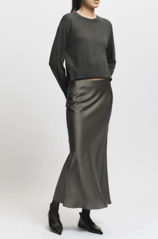  세인트 아트 롱 스커트 Saint Art Talia Charmeuse 맥시 스커트 - SAINT ART