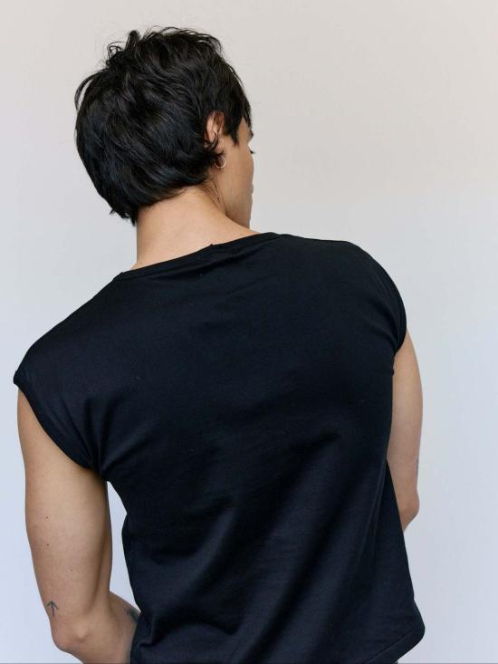  세컨드 레이어 민소매 티셔츠 2층/레이어 크레일 탭 티 - SECOND/LAYER