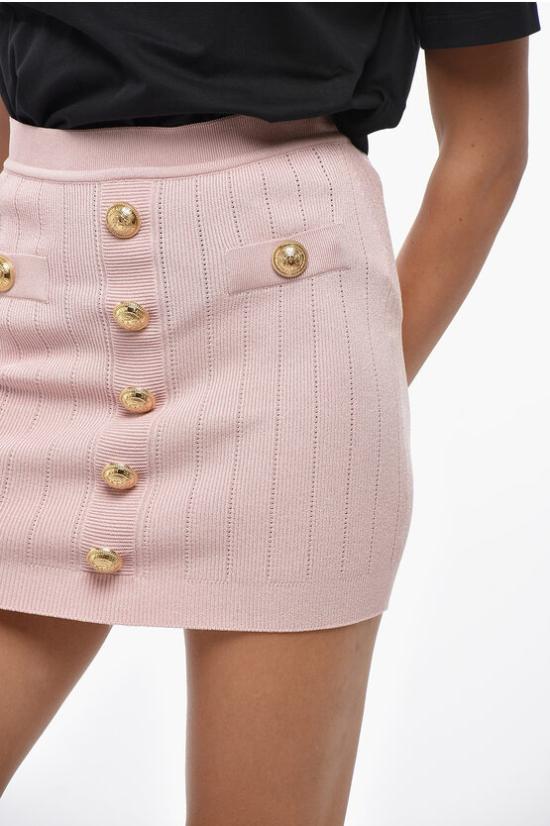  발망 숏 스커트 DF1LB290KB07 4CO Pink - BALMAIN